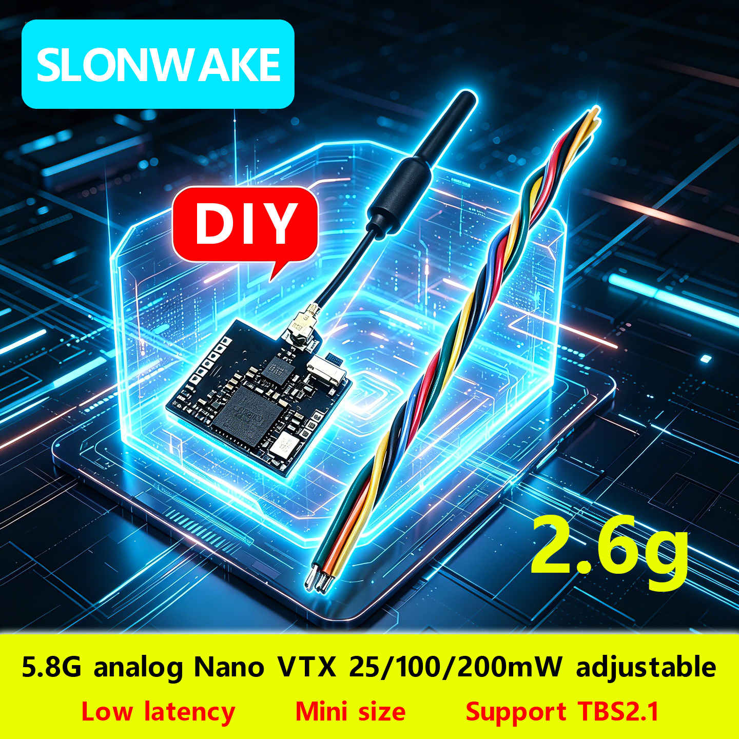 SLONWAKE Nano 5.8G 48CH 200mW  - Fpv Drone Vtx のレビューと価格