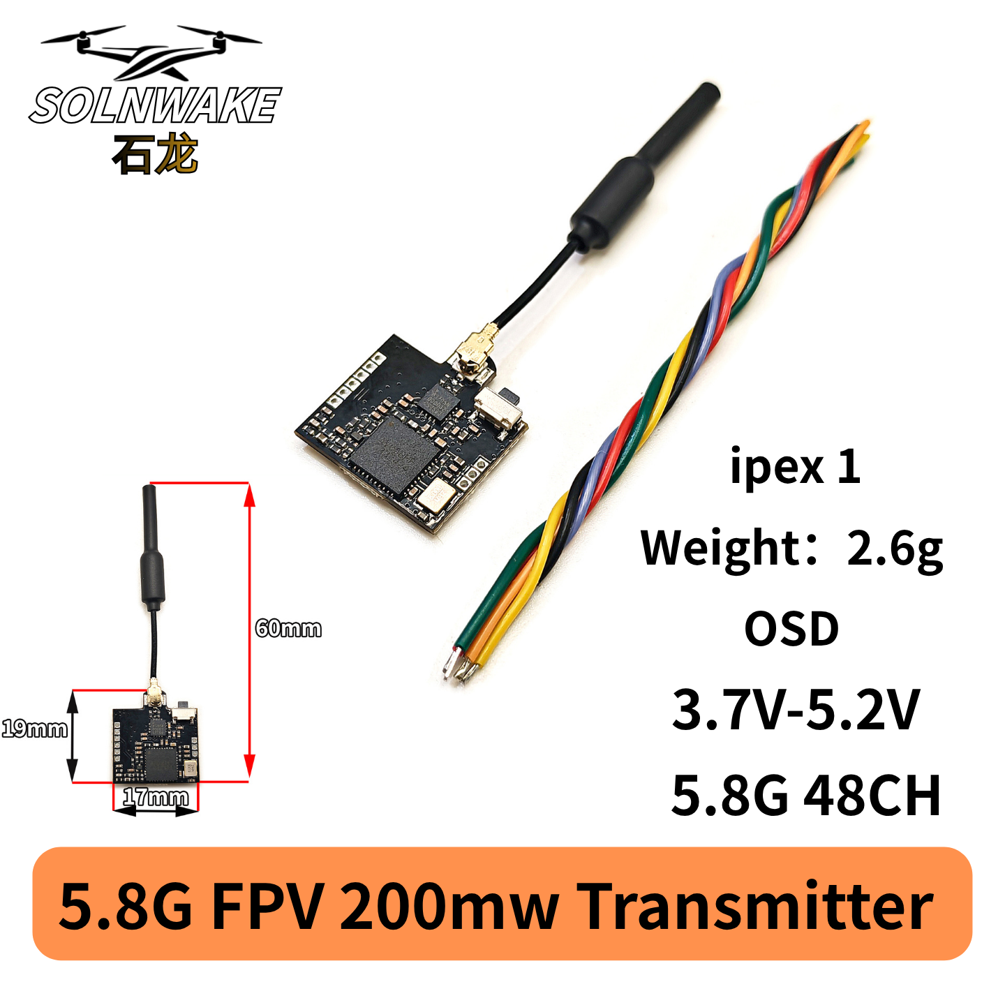 SLONWAKE Nano 5.8G 48CH 200mW  - Fpv Drone Vtx のレビューと価格