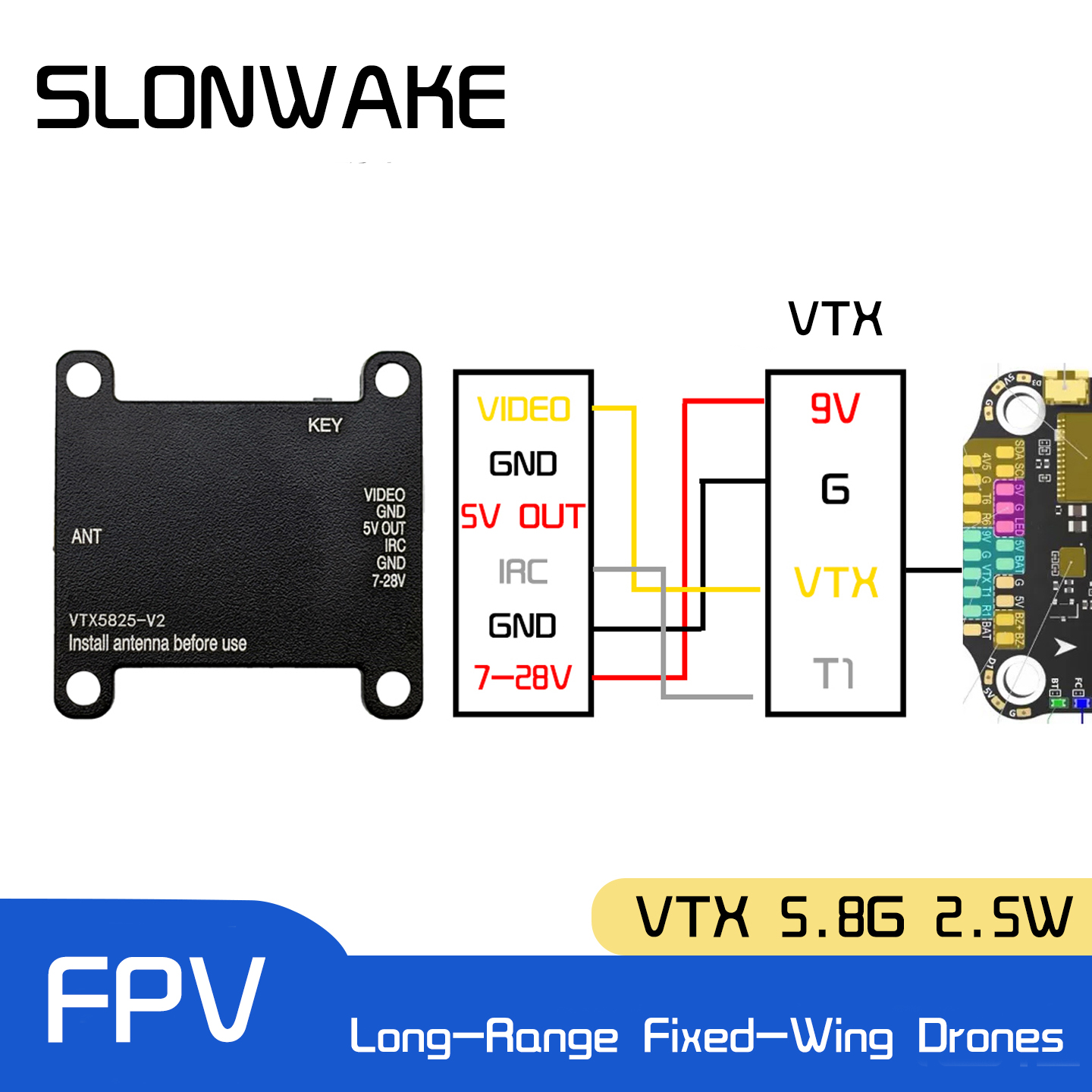 SLONWAKE 5.8G 48CH FPV Transmi - Fpv Drone Vtx のレビューと価格