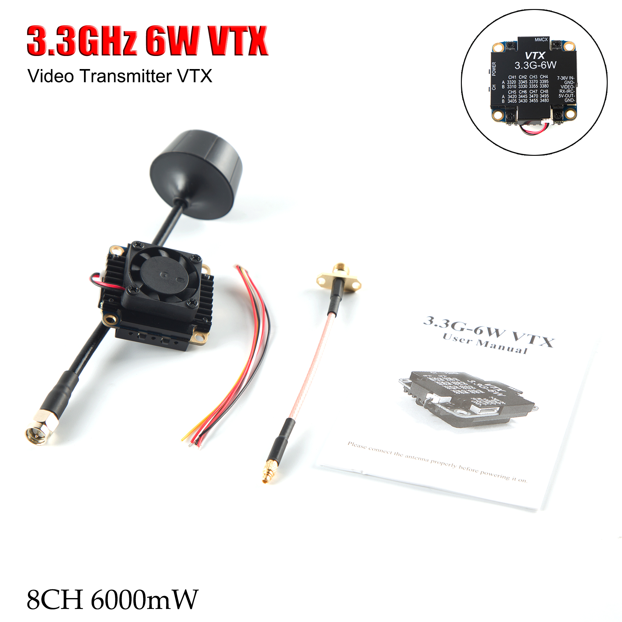 FPV Video Transmitter 3.3G 6W  - Fpv Drone Vtx のレビューと価格